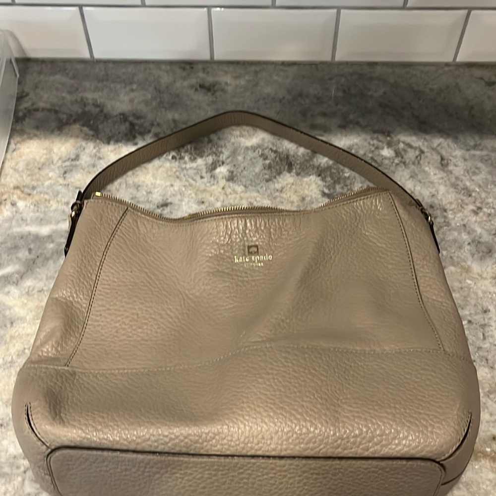 Taupe/Gray leather Kate Spade bag